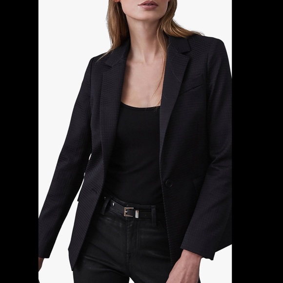 Reiss Turner Textured Blazer, Dark Navy